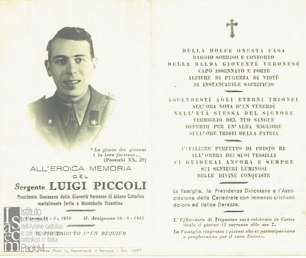 Ricordo funebre di Luigi Piccoli
