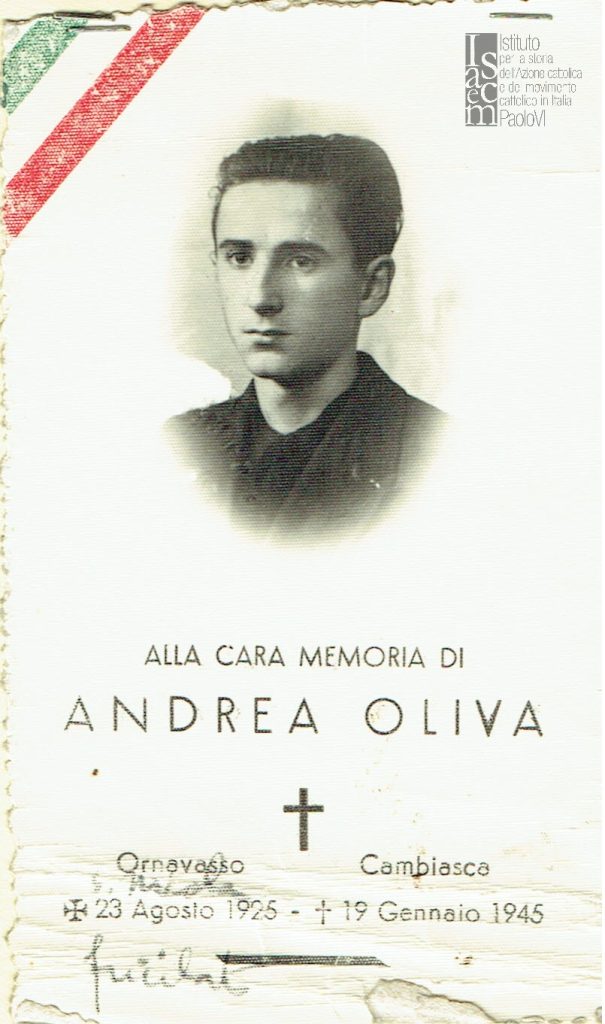 Ricordo funebre di Andrea Oliva